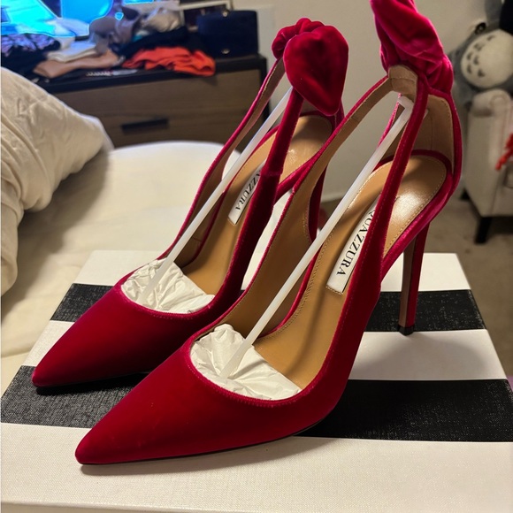 Aquazzura Shoes - Pink Aquazzura Bow Pumps